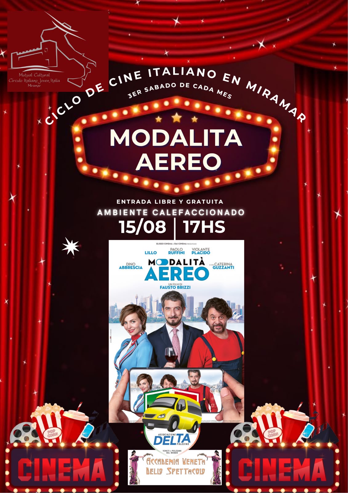 Afiche de Ciclo de Cine Italiano: Modalità Aereo